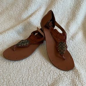 Embellished brown sandals